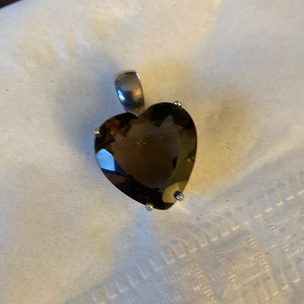 Somkey Quartz heart pendant sterling silver 925